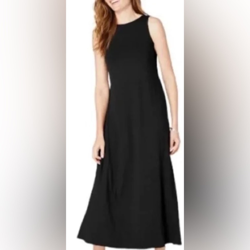 J. Jill Wearever Collection Sleeveless Maxi Dress Size M Black NWT